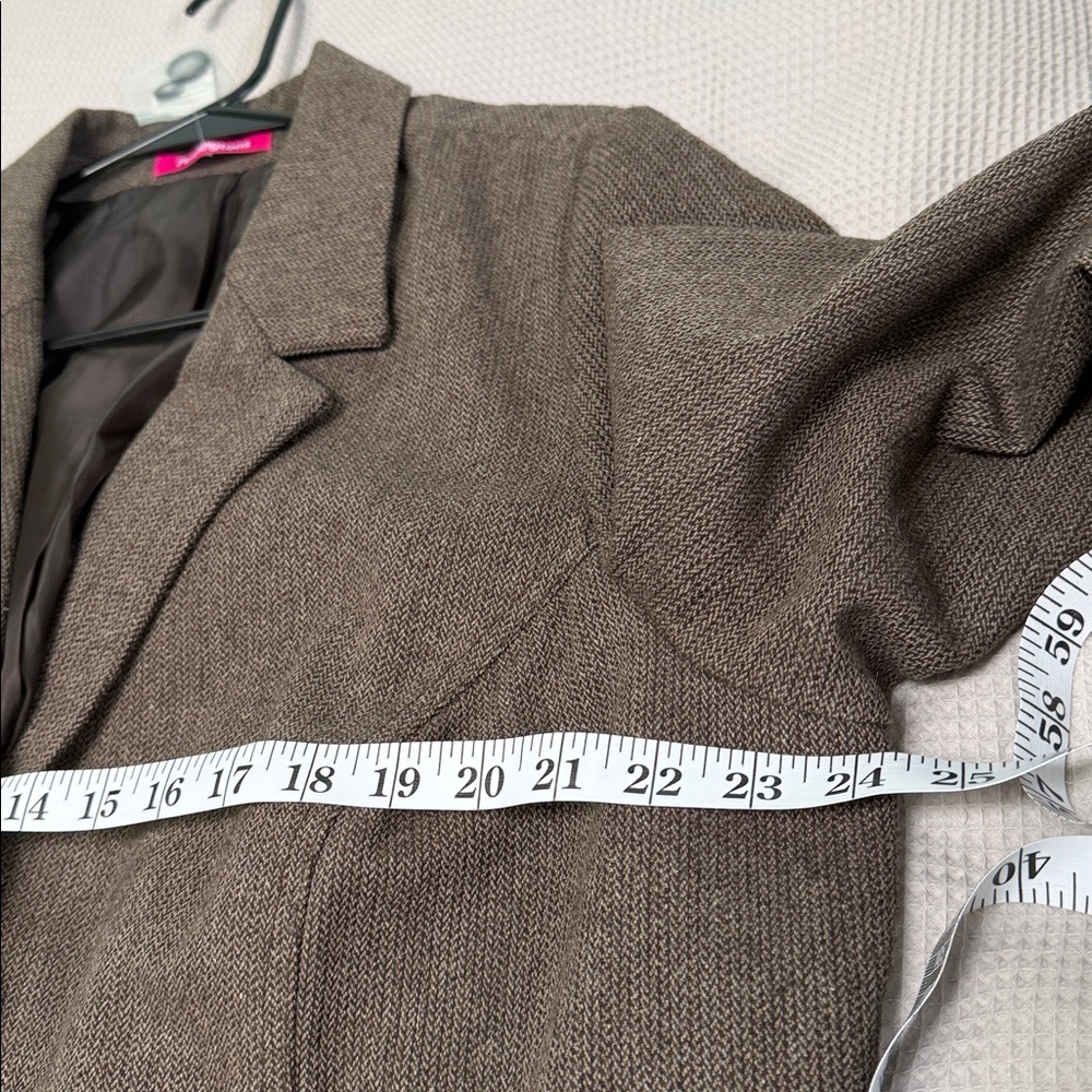 NWT Penningtons sz 22 Brown textured blazer jacket single breasted nice seams - Picture 6 of 11